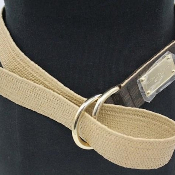 Michael Kors Leather Raffia Stretch Belt - Picture 5 of 6